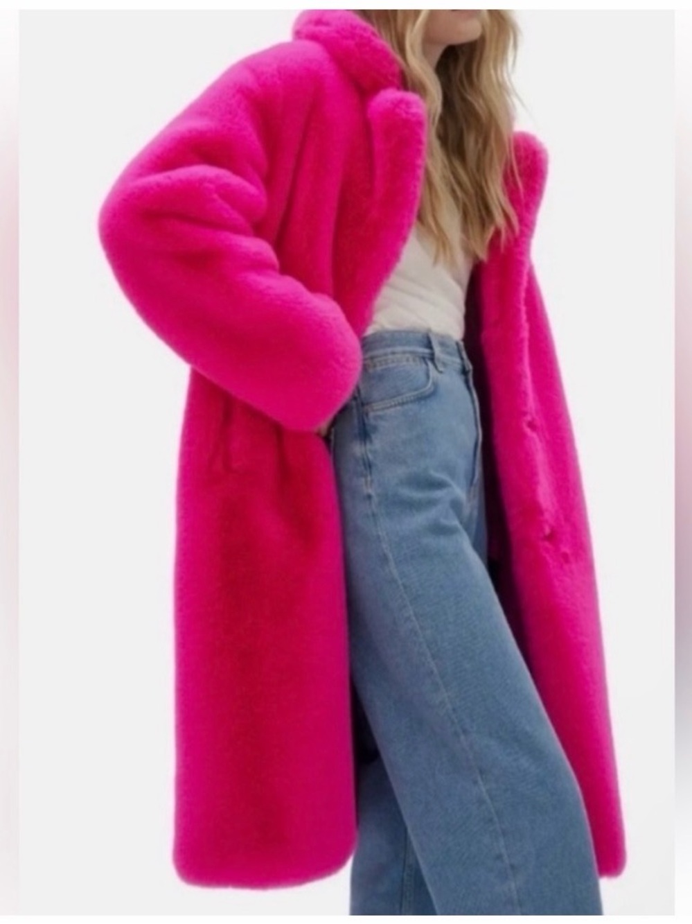 Noize Hot Pink Faux Fur Jacket